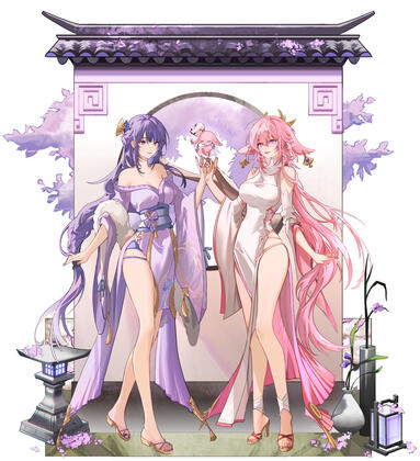 Raiden Shogun and Yae Miko (GI)